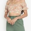 ZALORA BASICS Off Shoulder Crop Top