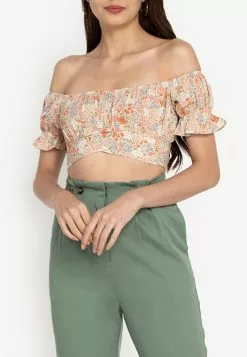 ZALORA BASICS Off Shoulder Crop Top