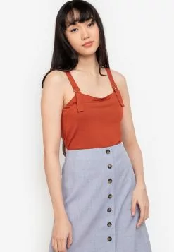 ZALORA BASICS D Ring Square Neck Sleeveless Top
