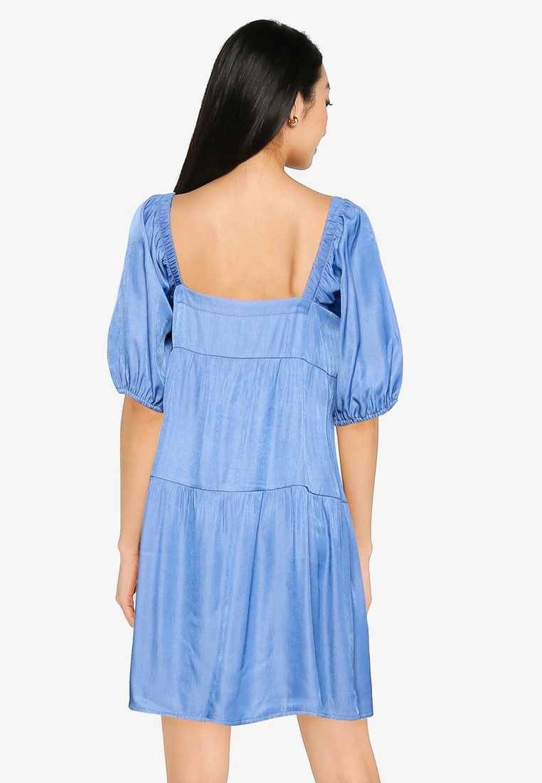 ZALORA BASICS Square Neck Chambray Dress - Billede 2