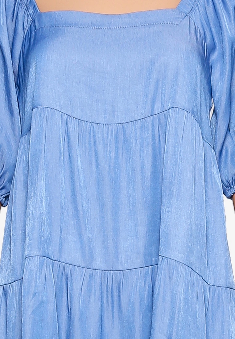 ZALORA BASICS Square Neck Chambray Dress - Billede 3