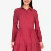 ZALORA BASICS Long Sleeve Tiered Shirt Dress