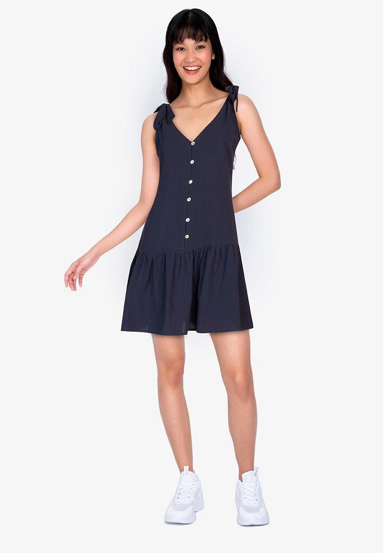 ZALORA BASICS Tie Strap Flutter Hem Dress - Billede 4