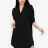 ZALORA BASICS 100% Recycled Polyester Boxy Shirt Dress