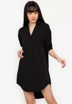 ZALORA BASICS 100% Recycled Polyester Boxy Shirt Dress