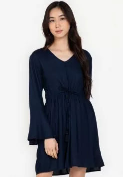 ZALORA BASICS Back Keyhole Tunic Dress