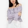 ZALORA BASICS Flare Cuff Smocked Waist Top