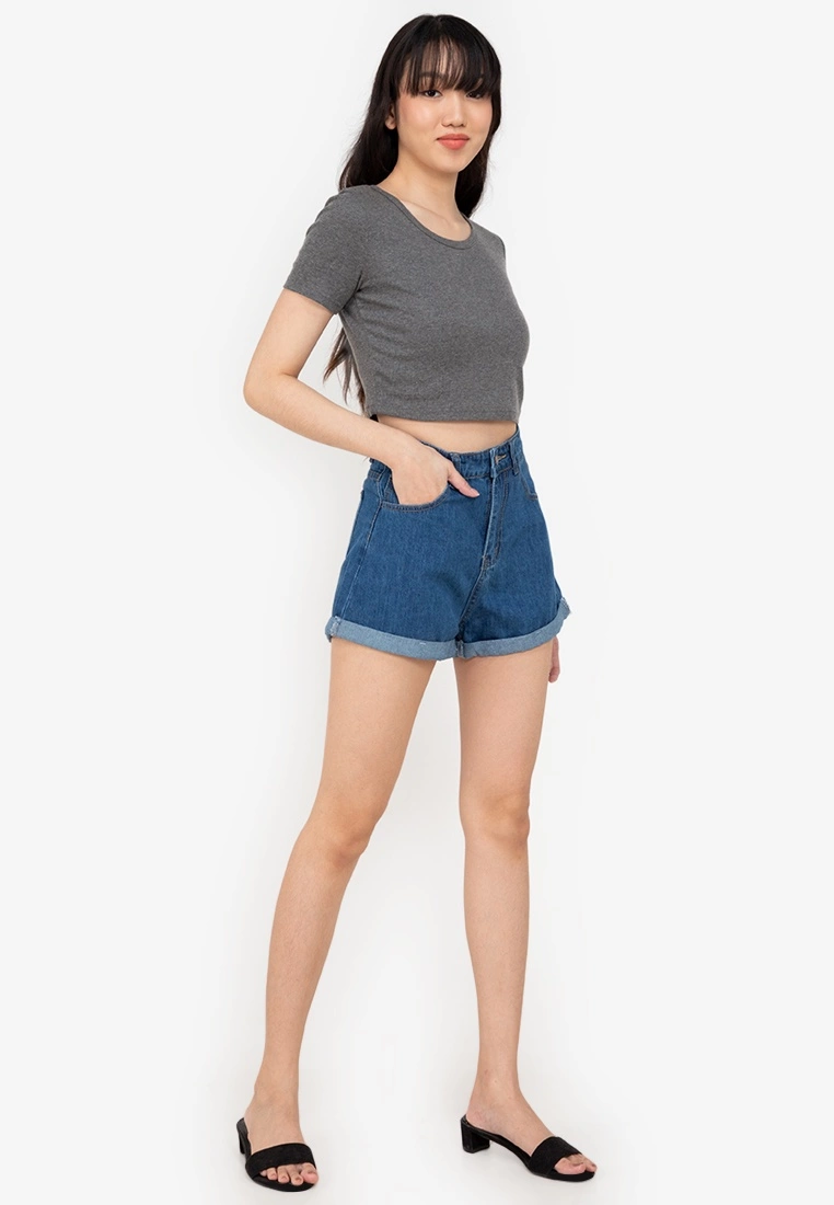 ZALORA BASICS Mom Fit Denim Shorts - Billede 4