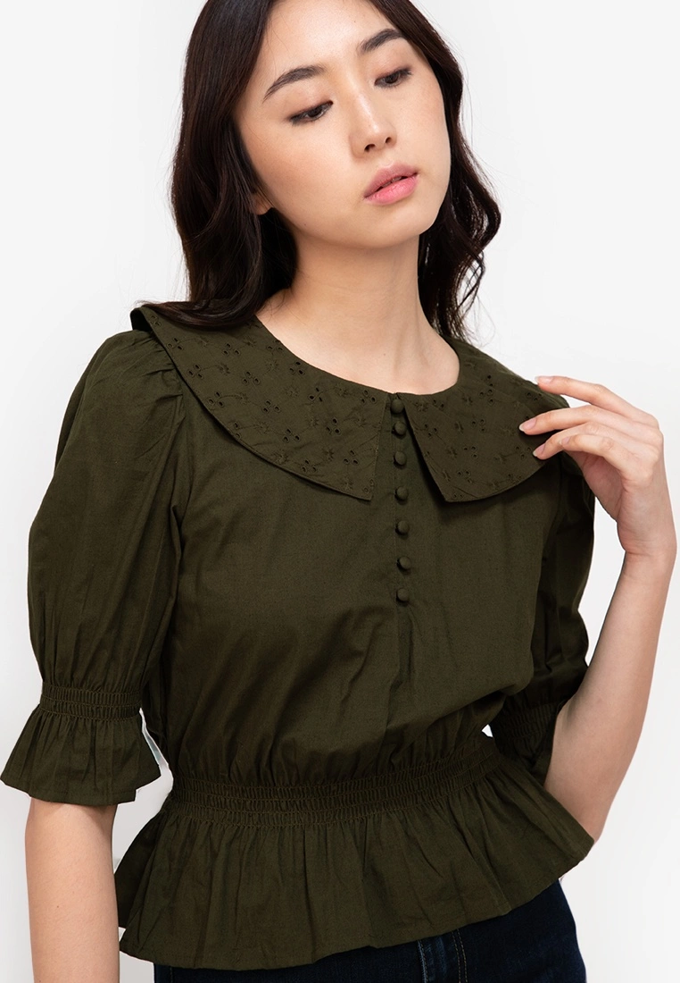 ZALORA BASICS Peter Pan Collar Top - Billede 3