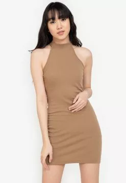 ZALORA BASICS Basic Halter Bodycon Dress