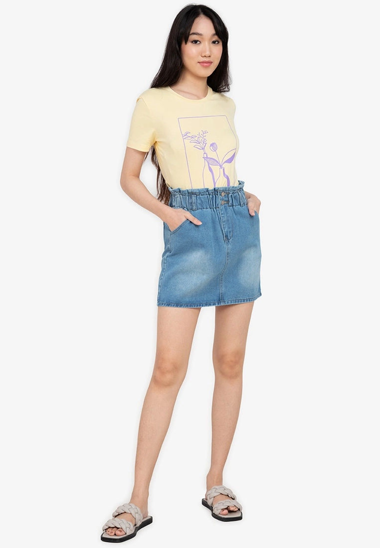 ZALORA BASICS Paperbag Denim Skirt - Billede 4