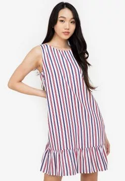 ZALORA BASICS 100% Recycled Polyester Frill Hem Dress