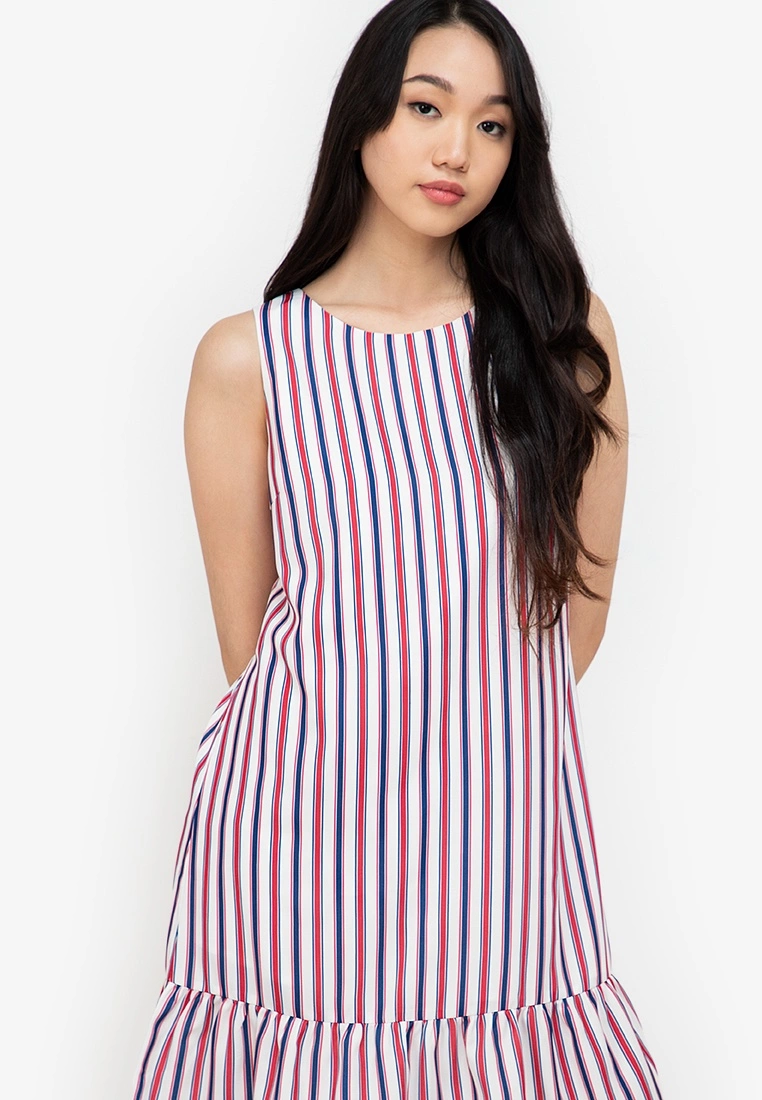 ZALORA BASICS 100% Recycled Polyester Frill Hem Dress - Billede 3