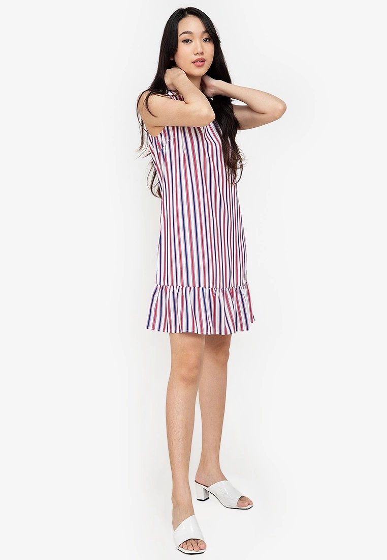 ZALORA BASICS 100% Recycled Polyester Frill Hem Dress - Billede 4