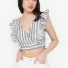 ZALORA BASICS Back Tie Tassel Detail Frill Top