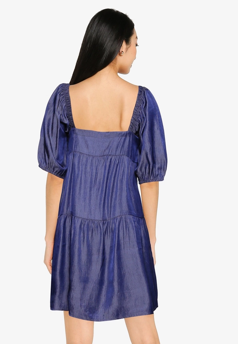 ZALORA BASICS Square Neck Chambray Dress - Billede 2