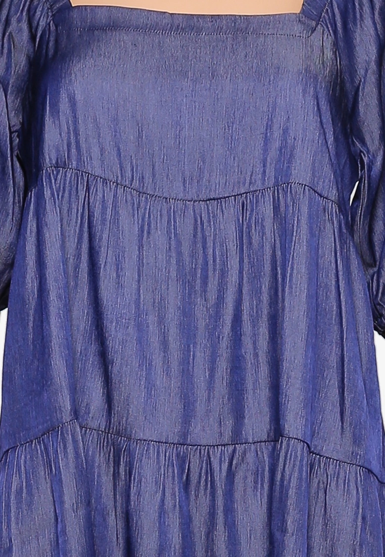 ZALORA BASICS Square Neck Chambray Dress - Billede 3