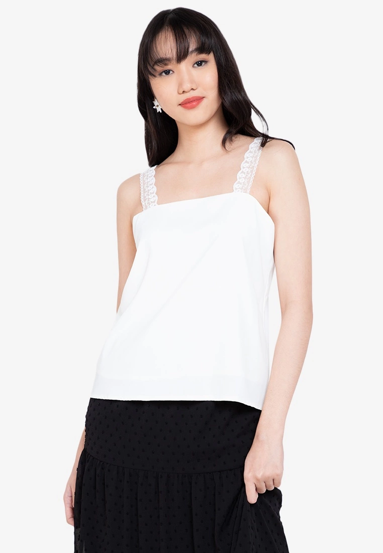 ZALORA BASICS Lace Trim Cami Top
