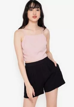 ZALORA BASICS 100% Recycled Polyester Cropped Cami Top