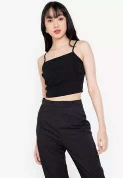 ZALORA BASICS 100% Recycled Polyester Cropped Cami Top