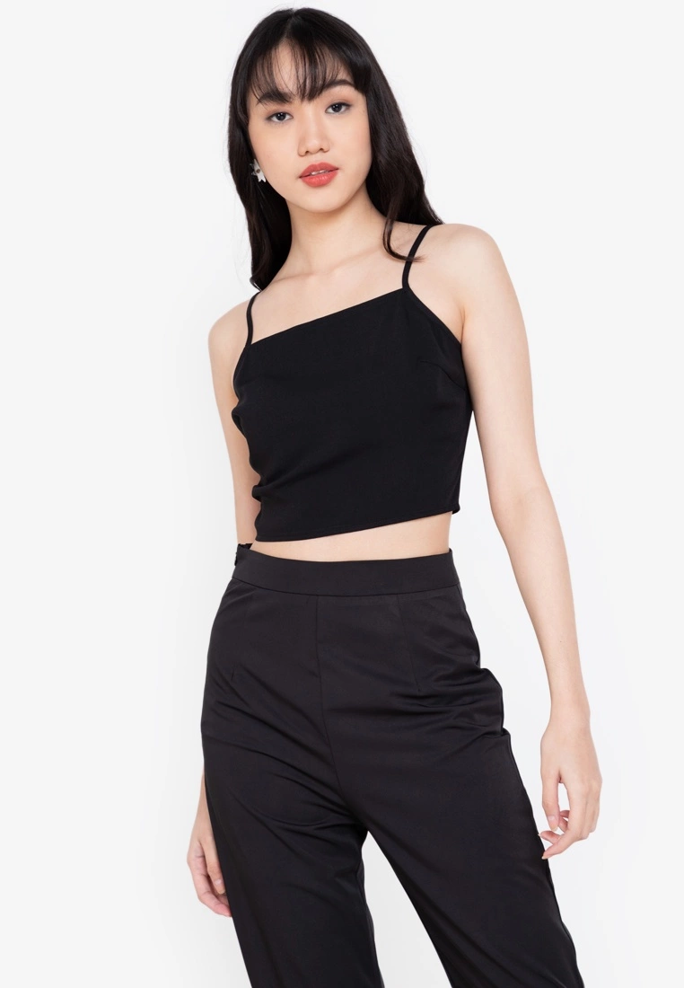 ZALORA BASICS 100% Recycled Polyester Cropped Cami Top