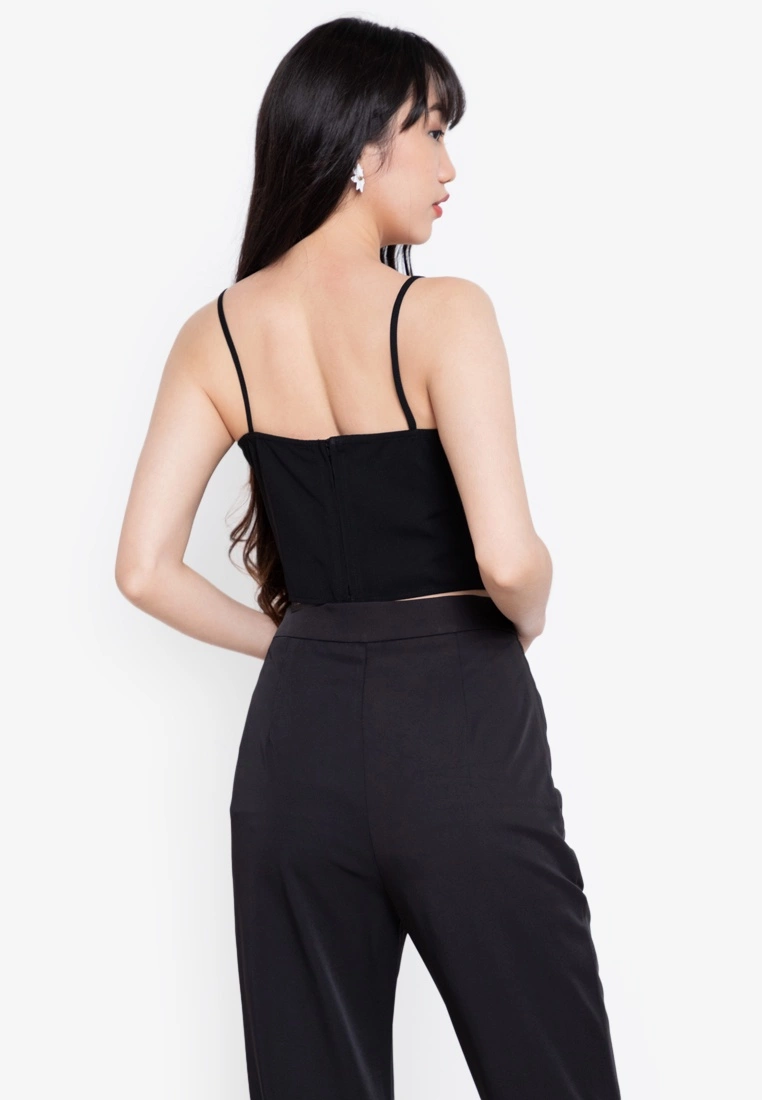 ZALORA BASICS 100% Recycled Polyester Cropped Cami Top - Billede 2