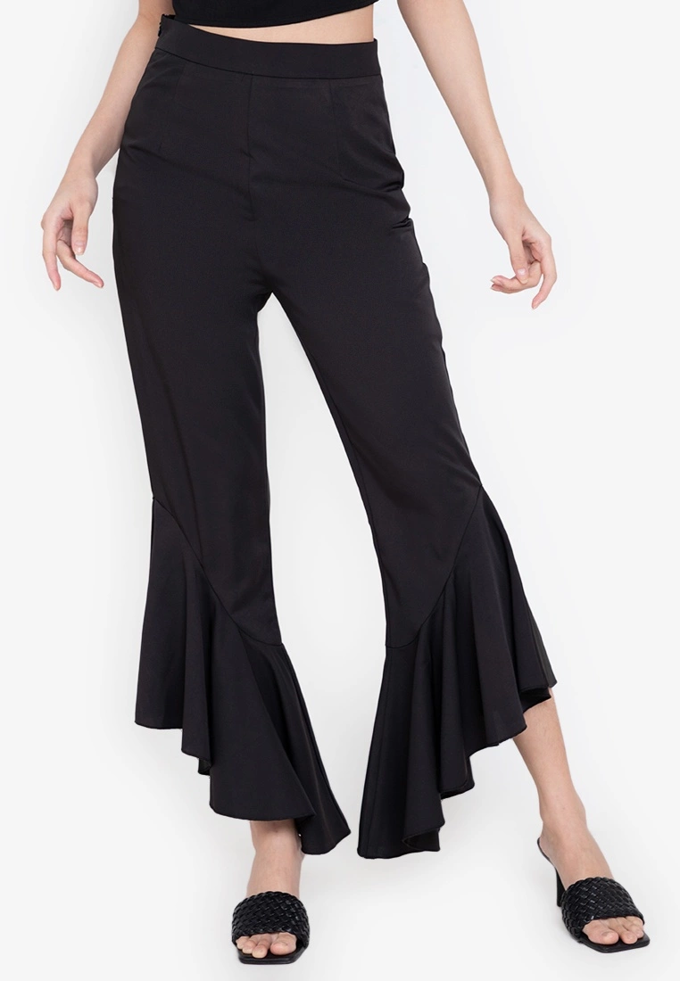 ZALORA BASICS Flared Hem Pants