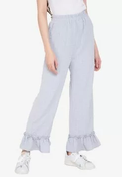 ZALORA BASICS Ruffle Hem Pants