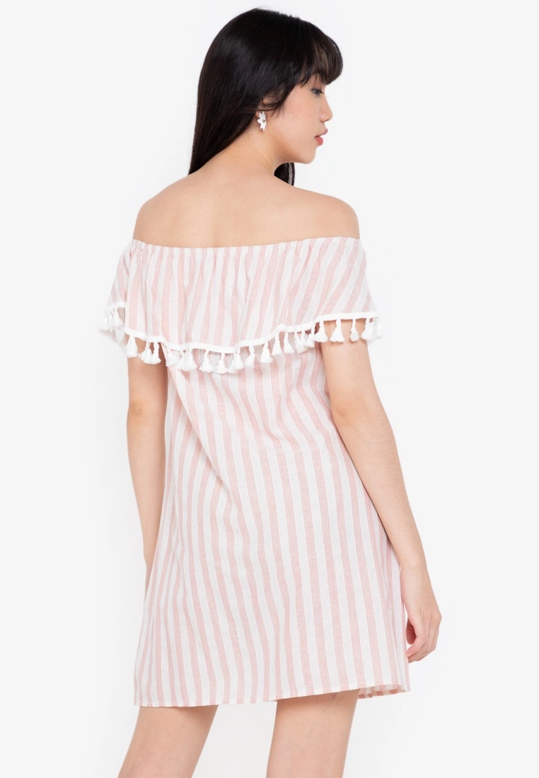 ZALORA BASICS Tassel Detail Off Shoulder Dress - Billede 2