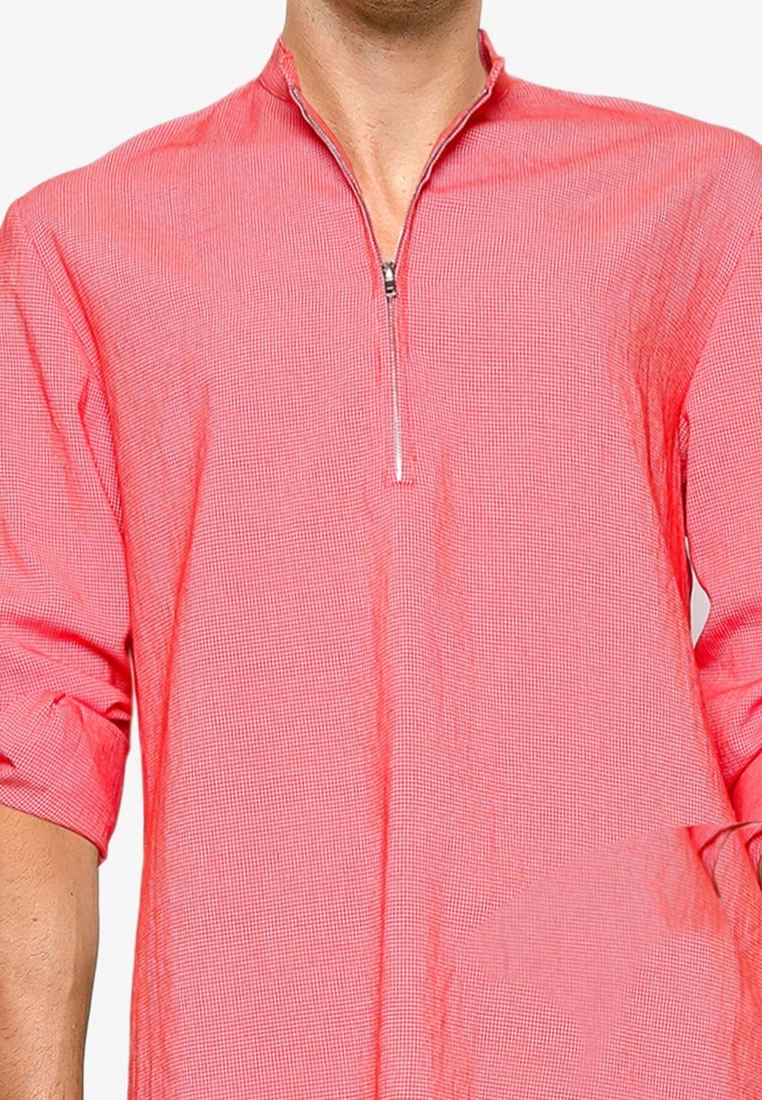 ZALORA BASICS Half Zip Stand Collar Short Sleeve Shirt - Billede 3