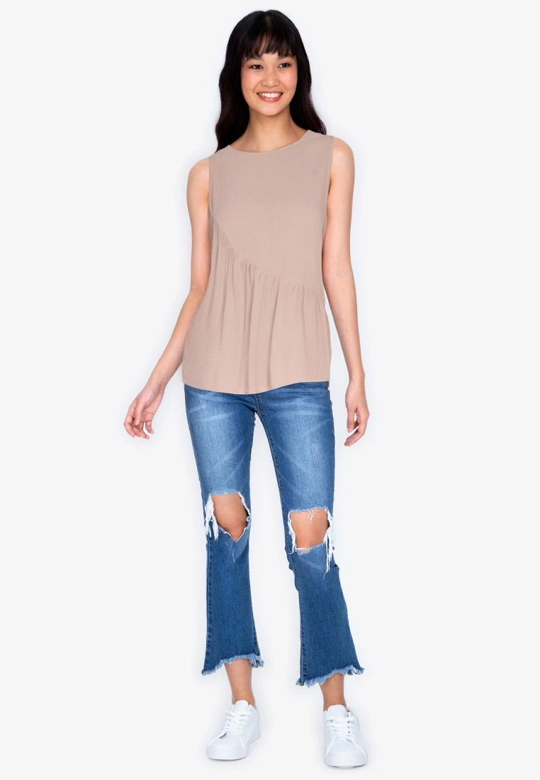 ZALORA BASICS Basic Asymmetric Frill Sleeveless Top - Billede 4