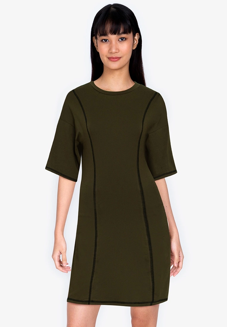 ZALORA BASICS Contrast Jersey Sheath Dress