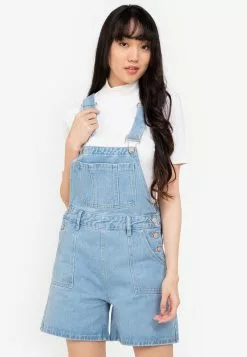ZALORA BASICS Basic Patch Pocket Denim Dungarees