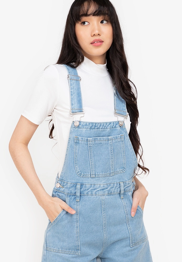 ZALORA BASICS Basic Patch Pocket Denim Dungarees - Billede 3