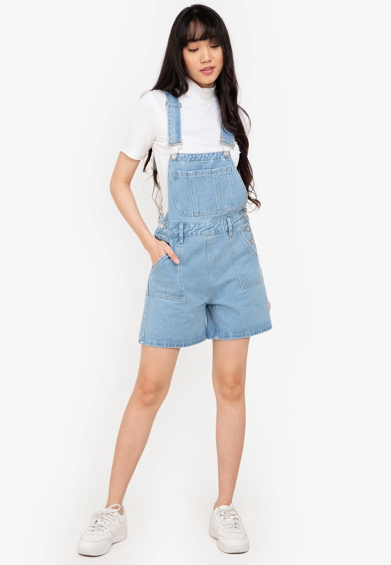ZALORA BASICS Basic Patch Pocket Denim Dungarees - Billede 4