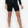 ZALORA BASICS Contrast Zip Up Rib Shorts