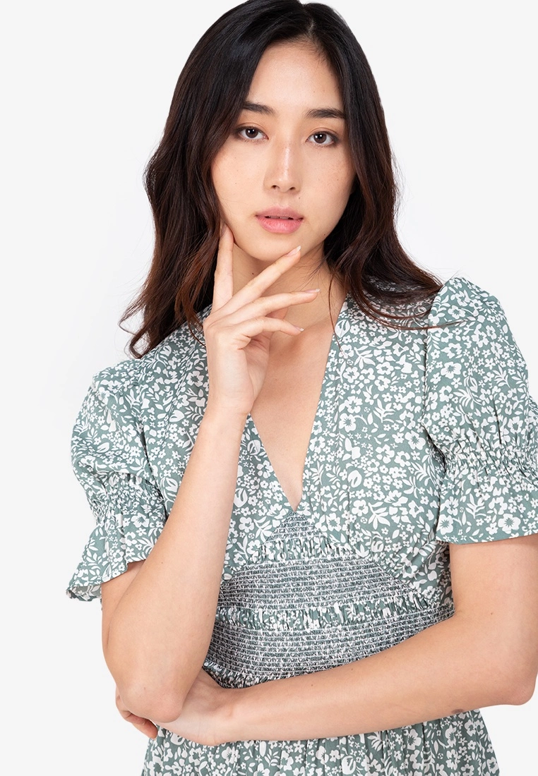 ZALORA BASICS Short Puff Sleeve Midi Dress - Billede 3