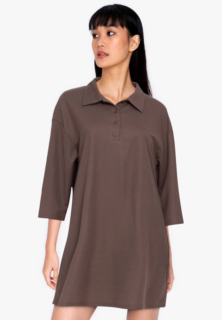 ZALORA BASICS Oversized Polo Dress