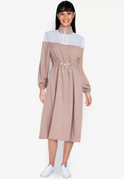 ZALORA BASICS Blocked Drawstring Dress