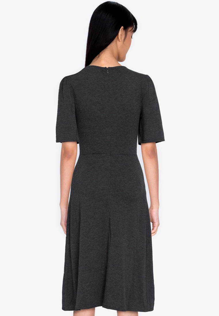 ZALORA BASICS Tulip Sleeves Asymmetric Tea Dress - Billede 2