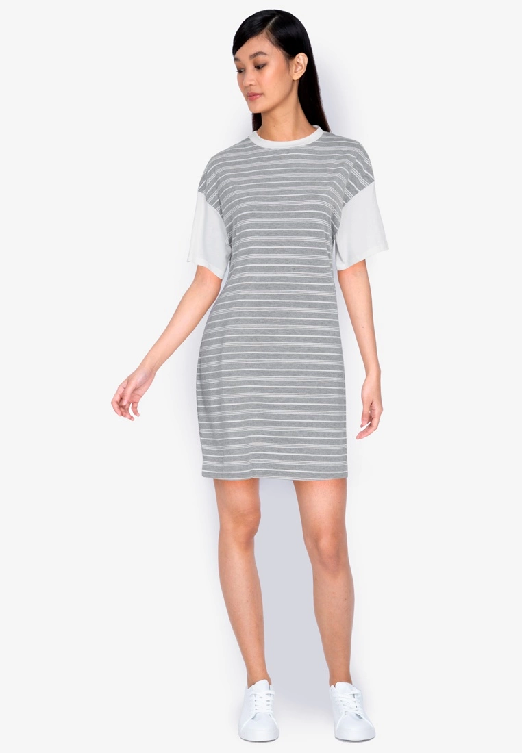 ZALORA BASICS Contrast Blocked T-shirt Dress - Billede 4