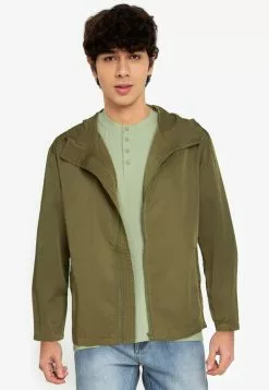 ZALORA BASICS Strap Zipper Hooded Jacket