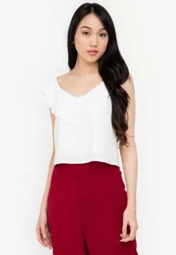 ZALORA BASICS Ruffle Detail Cami Top