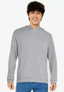 ZALORA BASICS Side Zip Pouch Hoodie