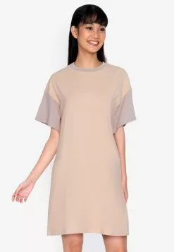 ZALORA BASICS Contrast Blocked T-shirt Dress