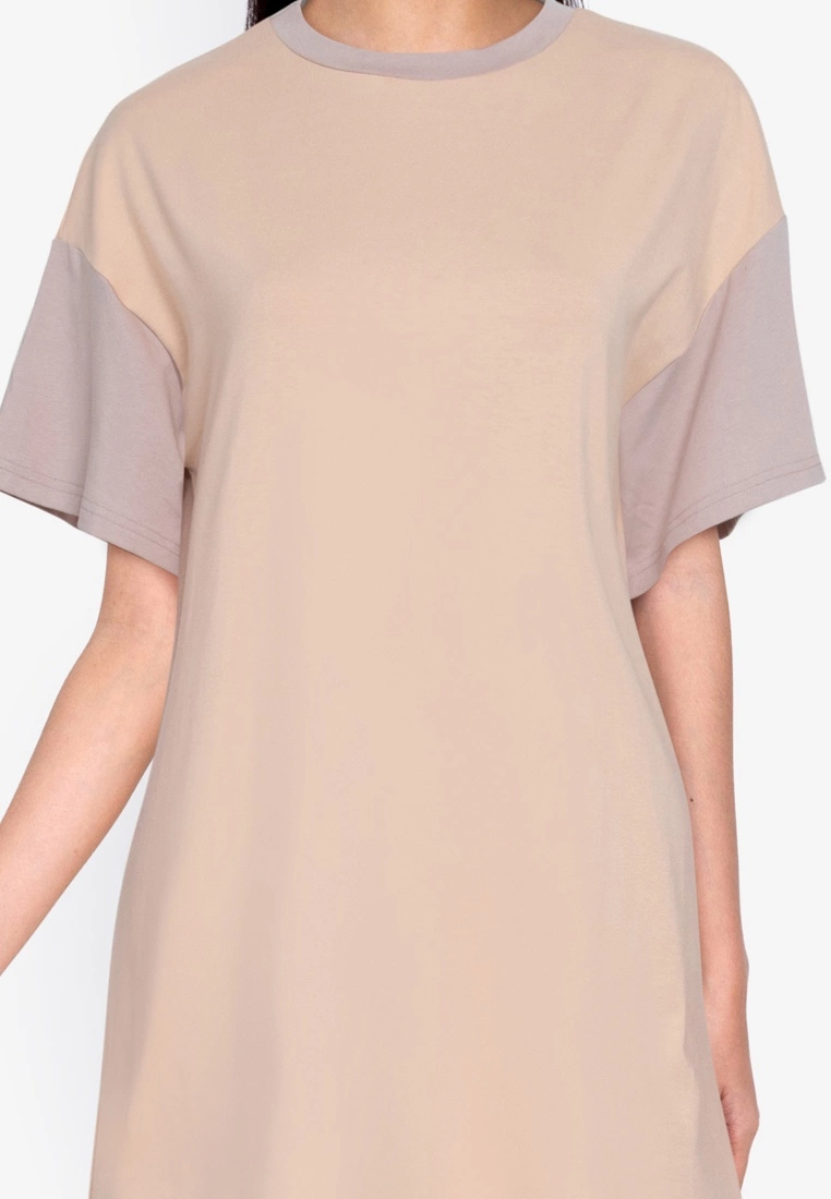 ZALORA BASICS Contrast Blocked T-shirt Dress - Billede 3