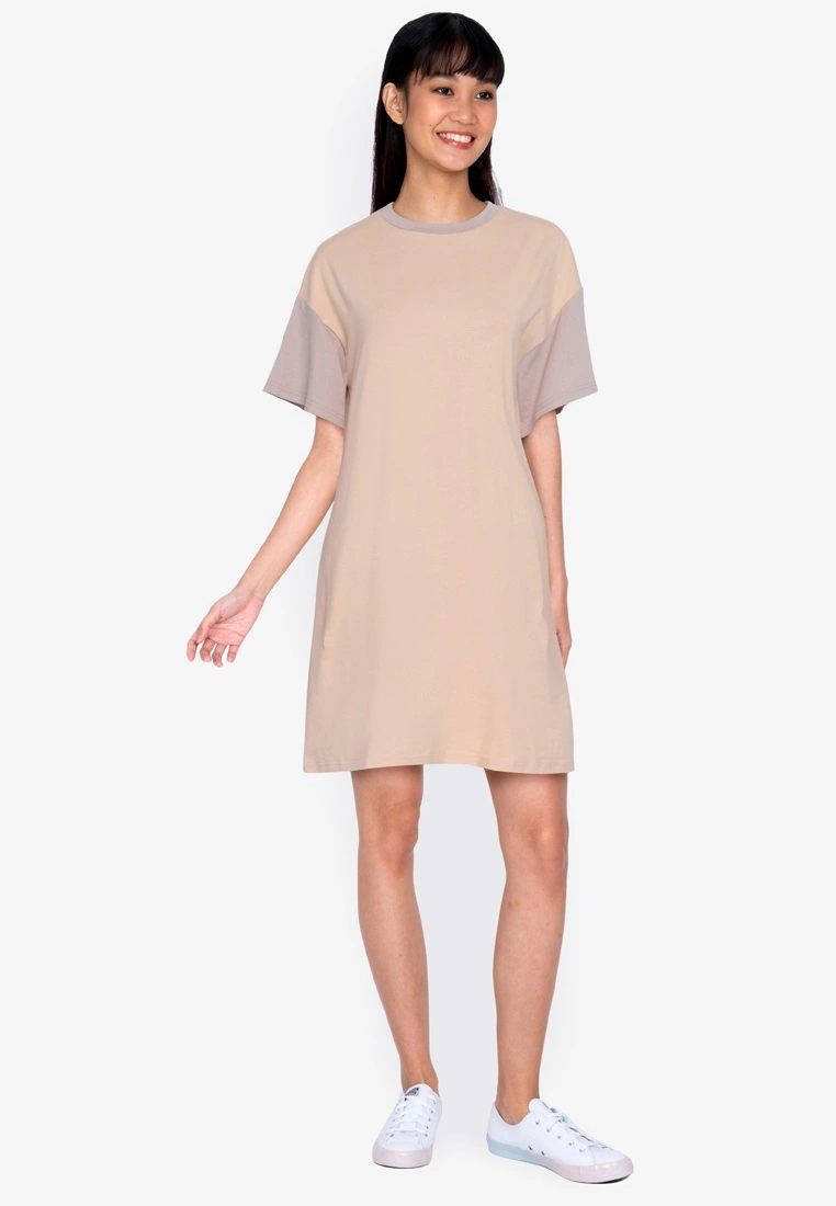 ZALORA BASICS Contrast Blocked T-shirt Dress - Billede 4