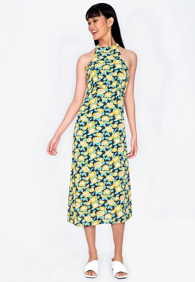 ZALORA BASICS High Neck Midi Dress