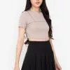 ZALORA BASICS Reflective Piping Cropped Top