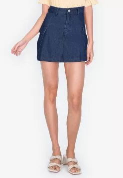 ZALORA BASICS Utility Pocket Denim Skirt
